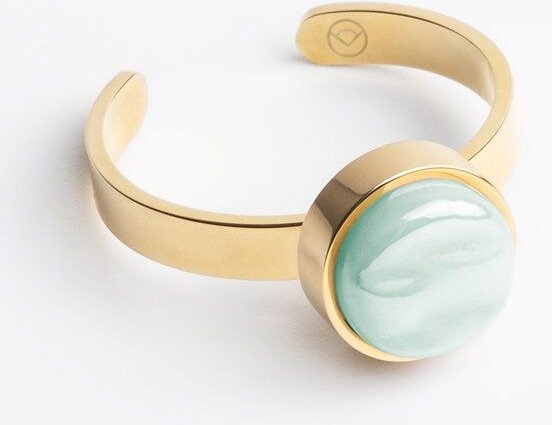 ALEXASCHA Größenverstellbarer Ring mit Stein | Goldring