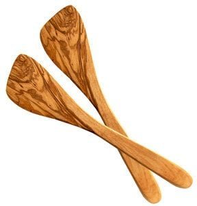 Olivenholz erleben Pfannenwender ohne Löcher aus Olivenholz im 2er SET
