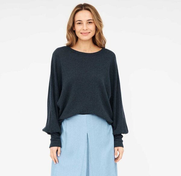 WiDDA berlin Pullover BOXI petrol aus recycelter Wolle