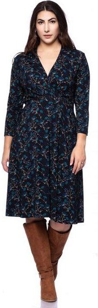 Ingoria EDDA knielanges Kleid mit Wickel-Ausschnitt