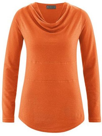 Thumbnail - HempAge Damen Langarmshirt mit Wasserfallkragen Hanf/Biobaumwolle