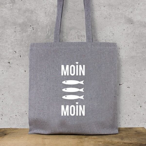 Bow & Hummingbird Baumwollbeutel "Moin Moin Fische" aus recycelter Baumwolle