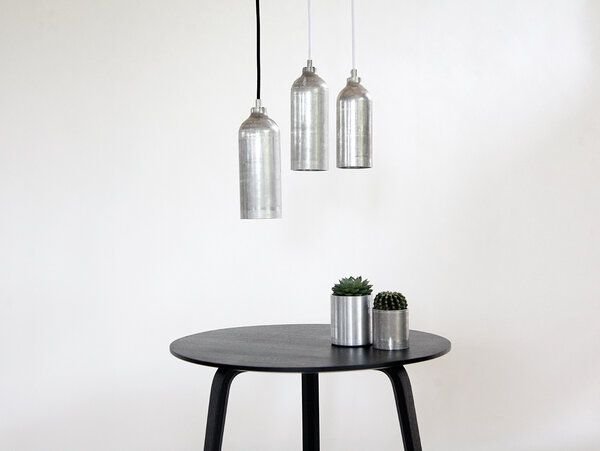 werkvoll by Lena Peter Recycling Gasflaschen - Hängleuchte FIRELIGHT silber