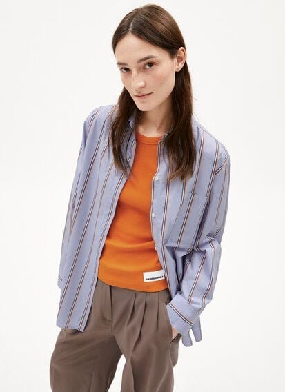 ARMEDANGELS HALIAA STRIPED Damen Bluse aus Bio-Baumwolle