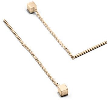 Jonathan Radetz Jewellery Stecker & Ohrringe CUBE, Gold 585, 14 Karat, CUBE 2 oder 3 mm, Länge 4 - 40 mm, Handmade in Ge...