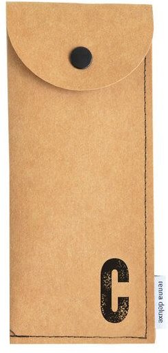 renna deluxe Stifteetui mit Monogramm, vegan, Federmäppchen, schwarz, braun, grau