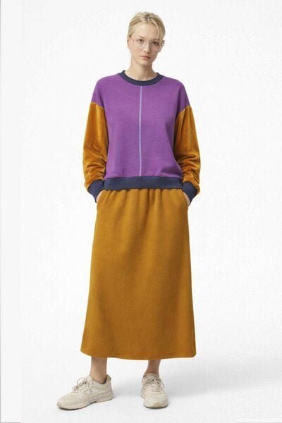 ein garten Studios Fließender TENCEL Rock – wadenlang & figurumspielend