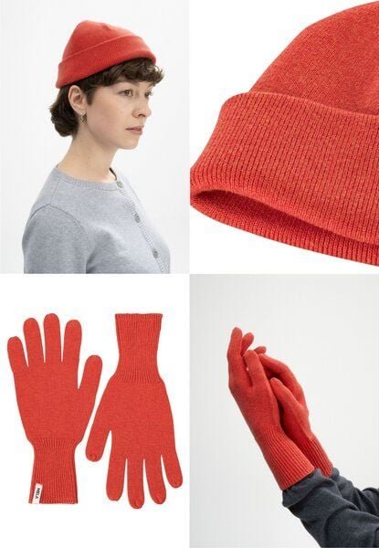 MELA Bundle Feinstrick Mütze kurz LESH + Strick Handschuhe RISHI