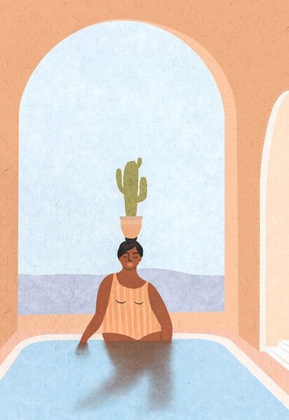 Photocircle Wandbild / Poster / Leinwand - Pool with a view