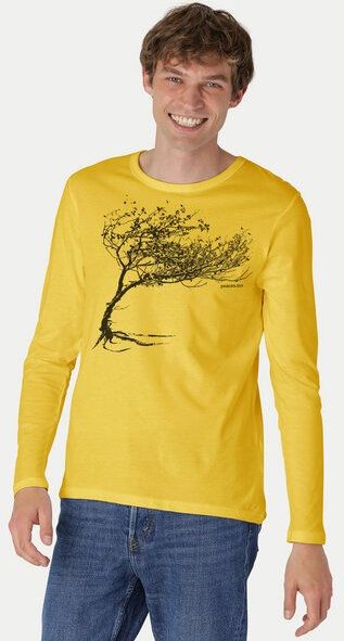 Peaces.bio - handbedruckte Biomode Bio-Herren-Langarmshirt "Windy Tree"