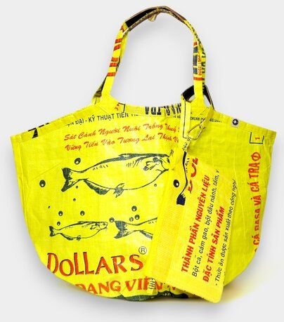 REFISHED fair fashion Tasche 'SOULMATE COTTON' Limitierte Edition! - upcycelte Fischfuttersäcke