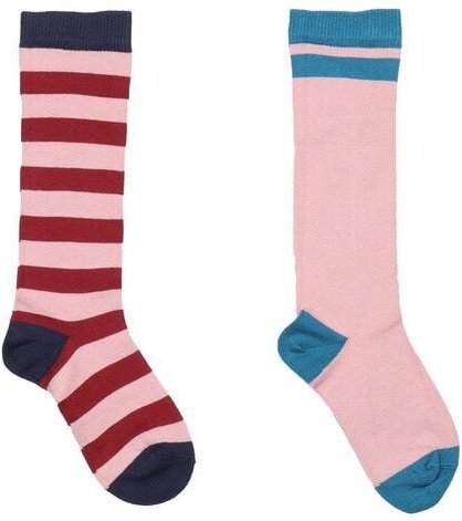 Baby Socken Pastel Pink lang gestreift – Walkiddy, GOTS Bio-Baumwolle, lange weiche Streifensocken für Alltag, Kinderwag...