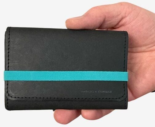 ANDERS & KOMISCH Portemonnaie mittelgroß - A&K KOMPAKT Geldbeutel vegan Schwarz