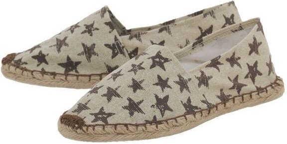 Japanwelt Espadrilles Espadrilles Canvas Unisex Sommerlatschen Leinen Sterne braun-beige
