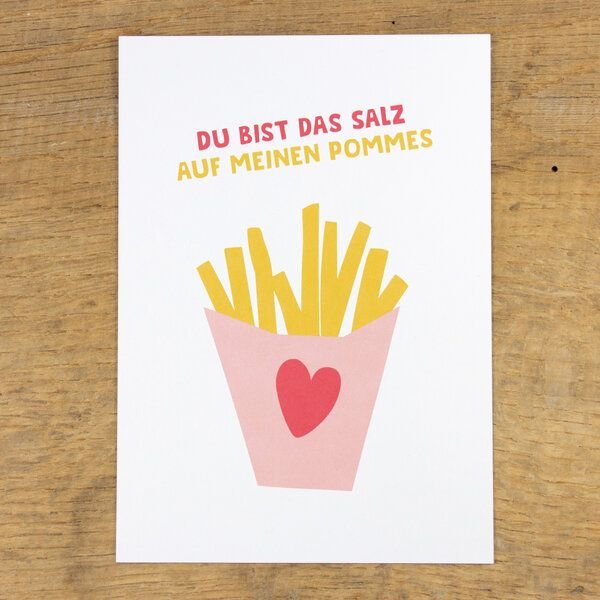 Bow & Hummingbird Postkarte "Salz auf meinen Pommes" aus Recyclingpapier