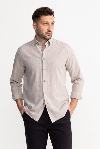 De IONESCU „Godeanu“ Leinenhemd aus französischem Leinen & Bio-Baumwolle