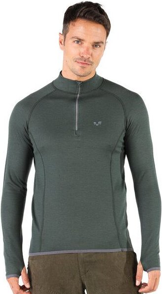 Woolona Langarmshirt - HALLDOR - 100% Merinowolle (Zip)