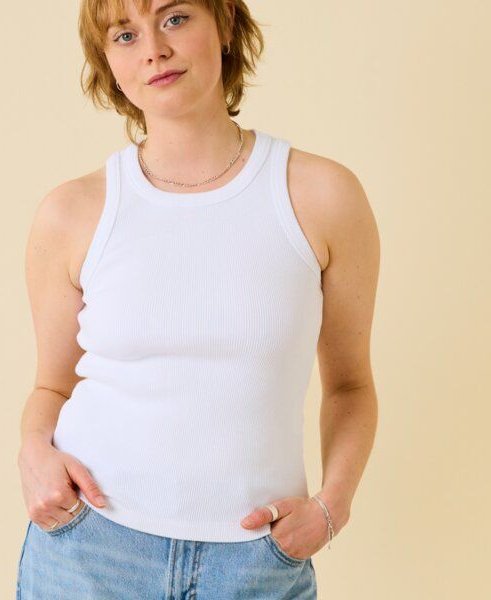 popeia Tank Top aus festem Bio-Baumwoll Stoff (gerippt)