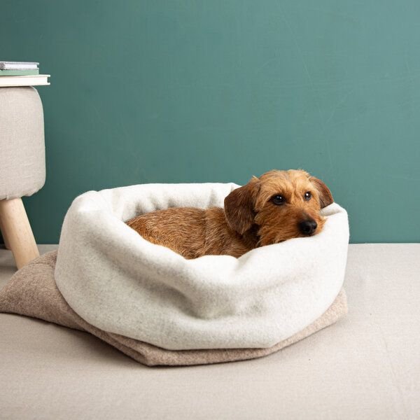 nahtur-design Kuschelsack für Hunde | 100% Schurwolle | Wechselbares Inlay