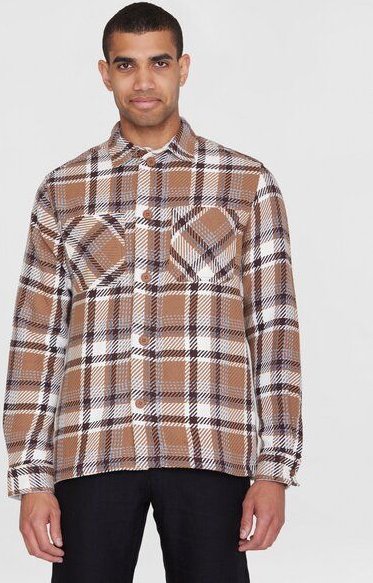 KnowledgeCotton Apparel Kariertes Overshirt CHECKED aus Bio-Baumwolle