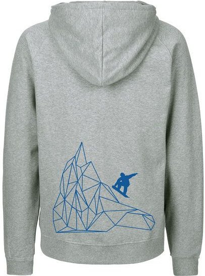 HANDGEDRUCKT "Origamipiste" Männer Zip Hoody aus reiner Biobaumwolle (kbA)