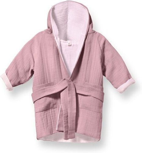 Mababu Bademantel Kinder mit Kapuze | 100% GOTS Bio-Baumwolle mit 2 Taschen und Gürtel | 1-6 Jahre | 4 Farben | Baby Bad...