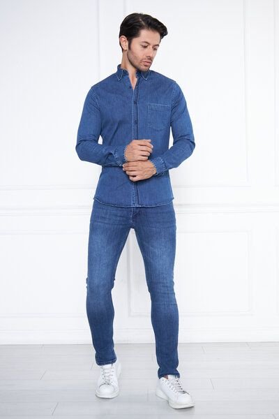 Bruno Barella Jeanshemd aus Bio Baumwolle