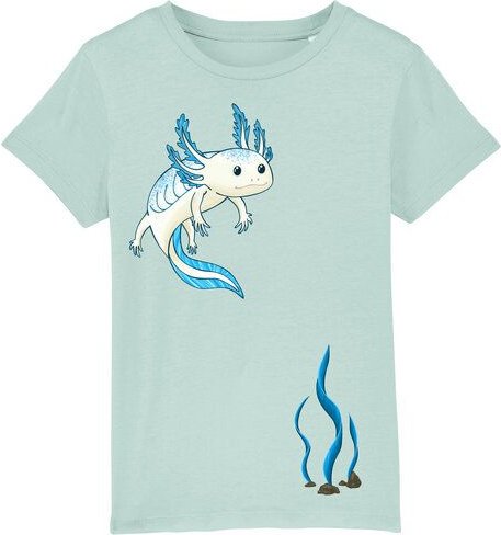 Spangeltangel Kinder-T-Shirt "Axolotl", Bio-Baumwolle, bedruckt