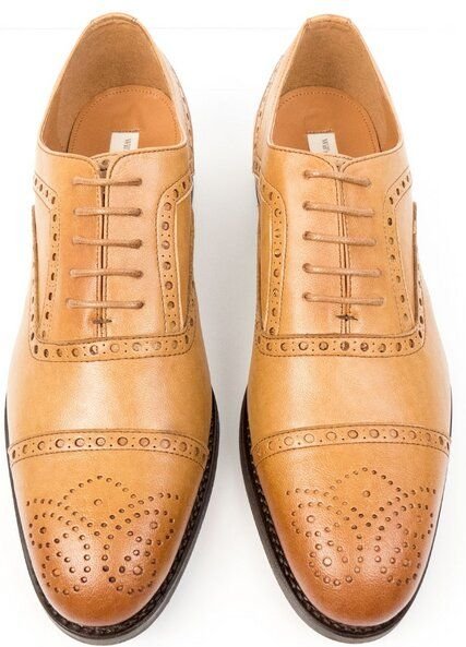 Will's Vegan Shop Goodyear Welt Brogues Sehr helles Braun Herren