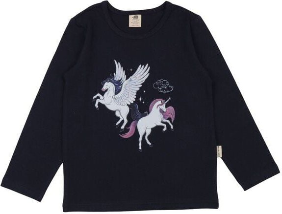 Mädchen Langarmshirt Navy aus Baumwolle mit Elasthan – weiches Walkiddy Shirt für Schule, Freizeit & Alltag, ideal zum K...