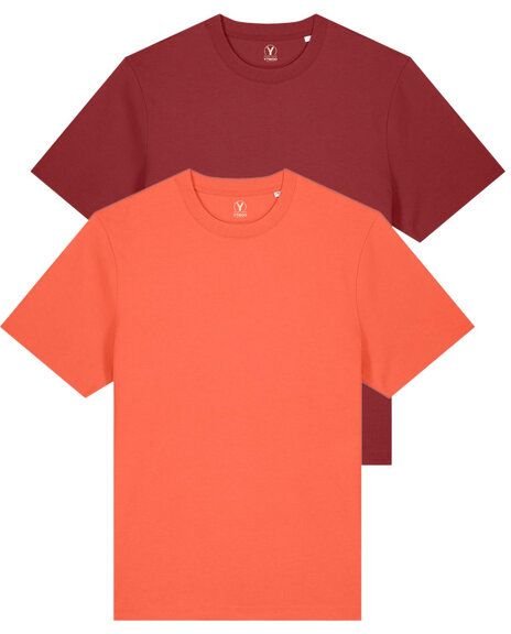YTWOO Doppelpack Unisex-T-Shirts aus schwerem Stoff | Bio-Baumwolle