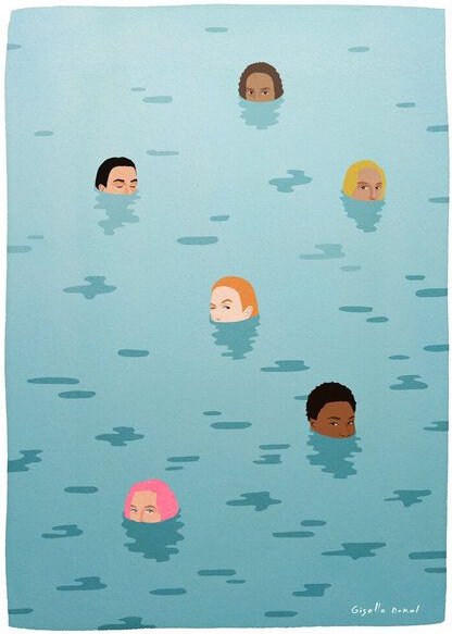 Photocircle Wandbild / Poster / Leinwand - Swimming Together