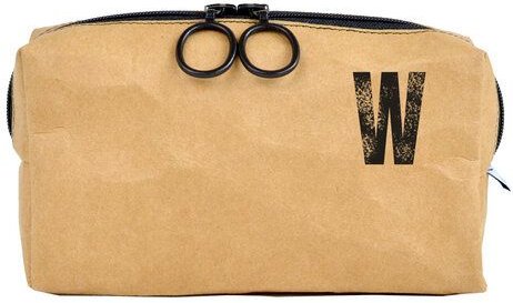 renna deluxe Waschtasche und Kosmetiktasche mit Monogramm, vegan, BRAUN