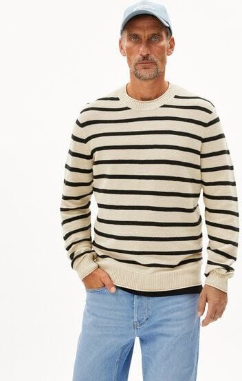 ARMEDANGELS AJAANI LINO STRIPES - Herren Pullover aus Leinen-Mix