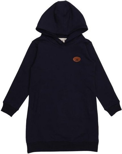 Baby Kapuzenkleid GOTS-zertifiziert aus Bio-Baumwolle dunkelblau langarm – Walkiddy