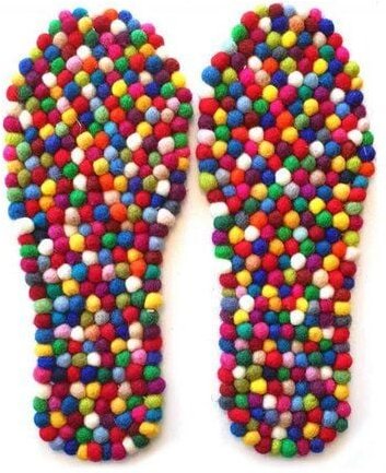 WoolFit Bunte Filz-Einlegesohle mit Massage Effekt aus 100% Wolle