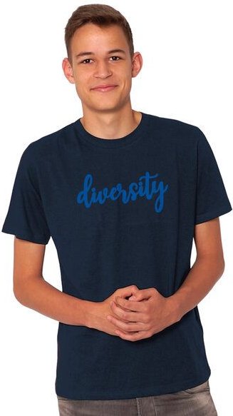 HANDGEDRUCKT "diversity" Herren T-Shirt reine Biobaumwolle (kbA)