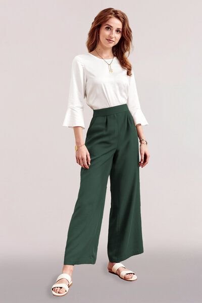 l'amour est bleu Weite Bundfaltenhose aus Tencel