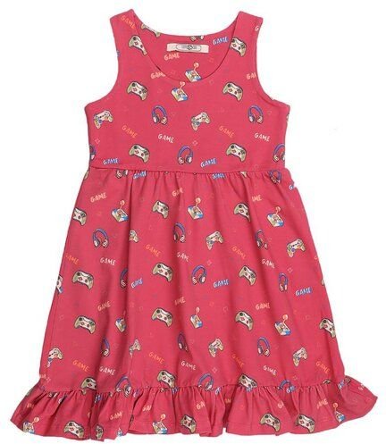 Cotokids Kinder Kleid ärmellos Baumwolle, Rot, Allover-Muster, Walkiddy