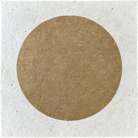 Veskor Cassiopeia CENTRAL MOON Linoldruck | 22 × 22 cm | Gold auf Naturweiß