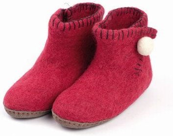 El Puente Filz-Stiefelchen "Pata" aus 100% Wolle und Rindsleder