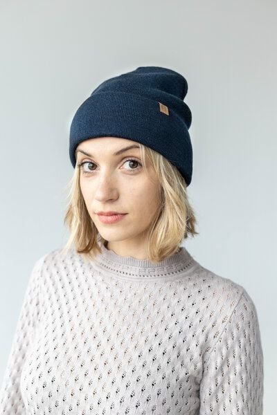 Kopyto WOLF - Glatte Zweilagige Beanie Mütze aus 100% RWS-Merinowolle