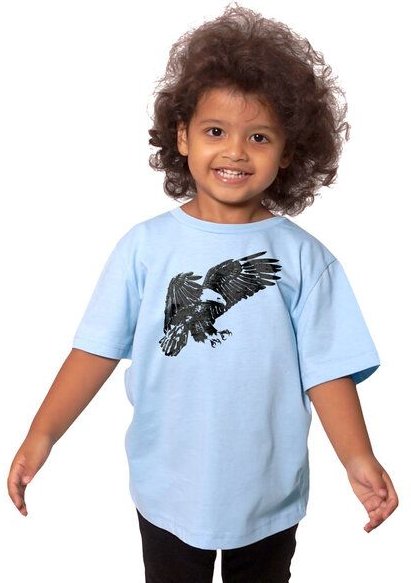 HANDGEDRUCKT "Weißkopfseeadler" Unisex Kinder-T-Shirt