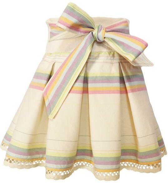 liebewicht Faltenrock für Mädchen weiß bunt gestreift bio