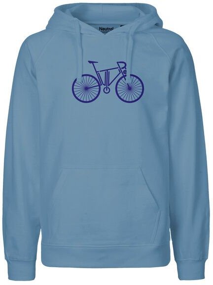 HANDGEDRUCKT "FutureBike" Männer Hoody aus reiner Biobaumwolle (kbA)