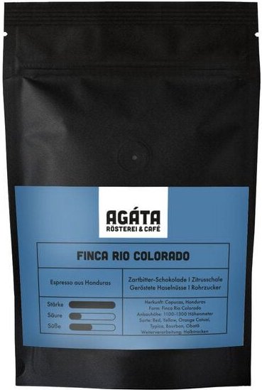 AGÁTA Rösterei & Café Finca Rio Colorado, Espresso, ganze Bohne, gemahlen, 250g