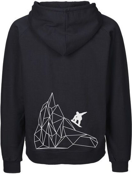 HANDGEDRUCKT "Origamipiste" Männer Zip Hoody aus reiner Biobaumwolle (kbA)