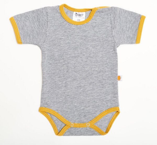 Cheeky Apple Kurzarm-Body aus Bio-Baumwolle "Ringel" Navy/Weiß