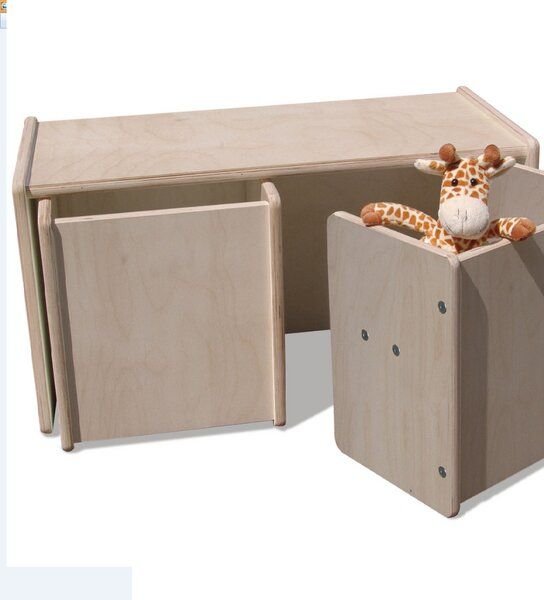 Die Schreiner Christoph Siegel 1 Wendetisch & 2 Wendehocker - Set ""2mount"" - naturbelassen