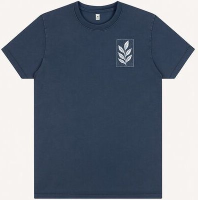 ilovemixtapes Unisex T-Shirt „Der Zweig“ – Bio-Baumwolle, Stone Washed Sage Green, Denim Blue & Black, Fair Wear